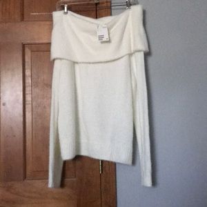 H&M off the shoulder fuzzy sweater
